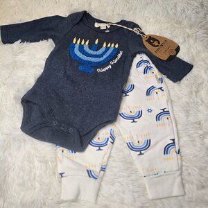 Hanukkah onesie with pants, 0-3 months